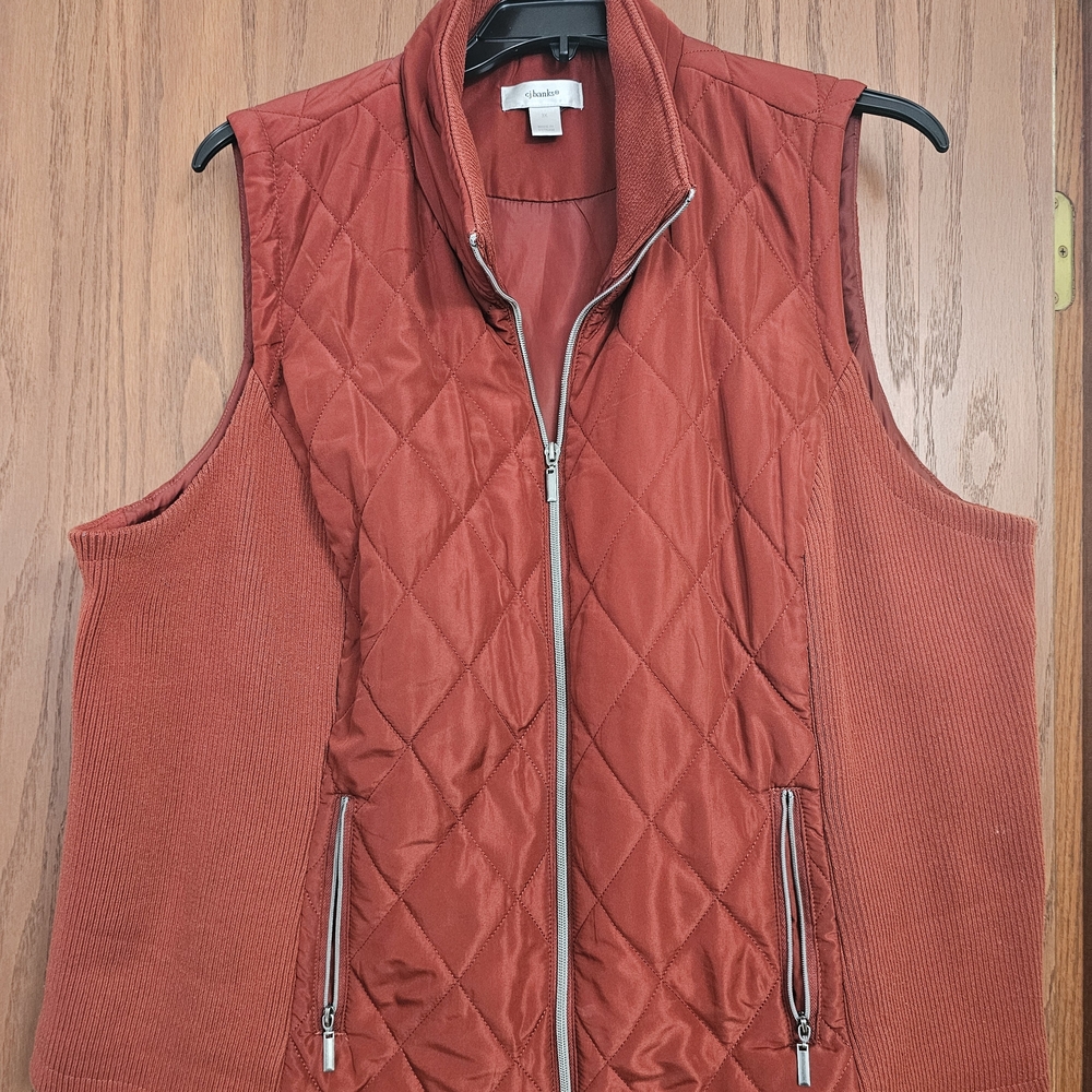 CJ Banks Rust Quilted Vest